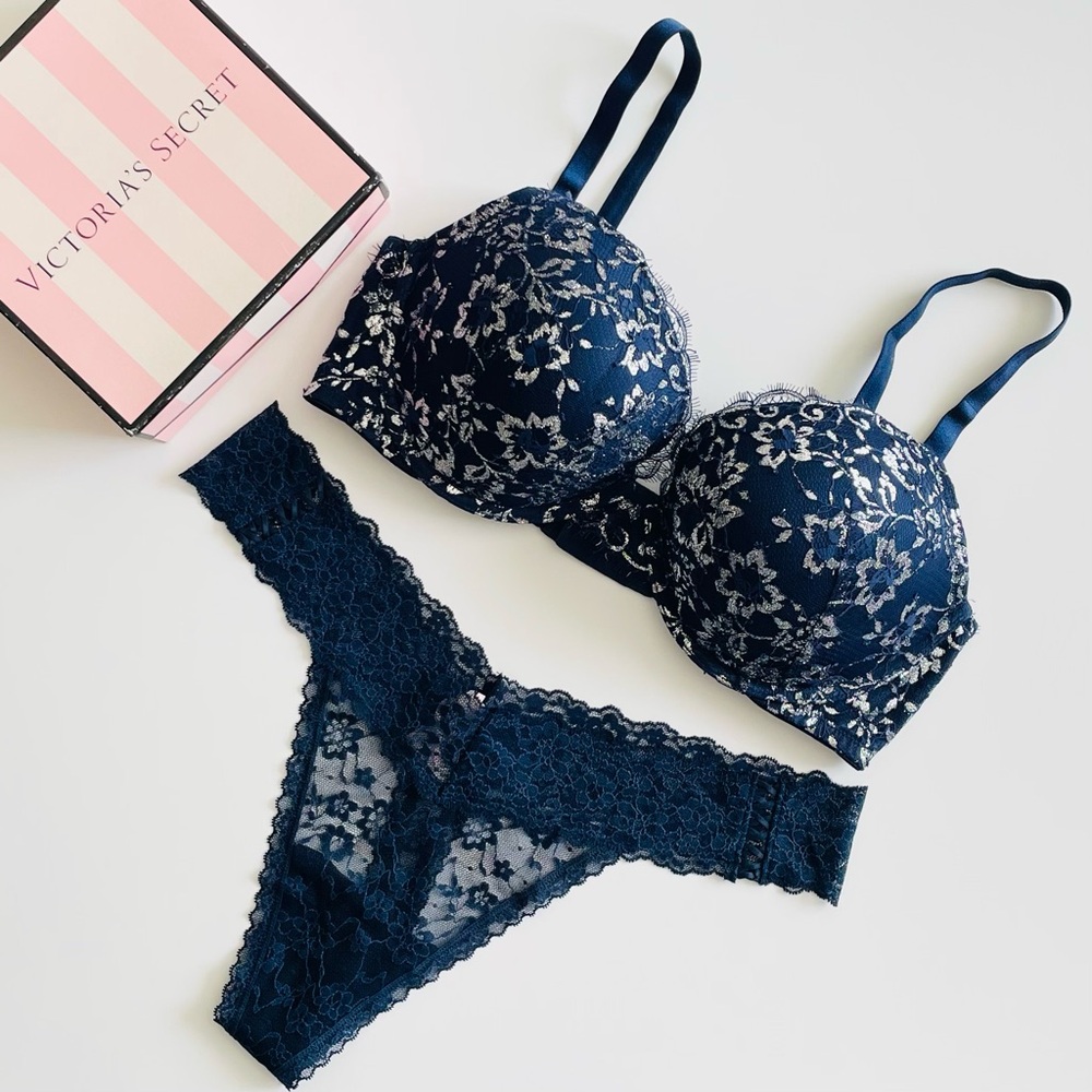 38D XXL Victoria’s Secret navy bra set
